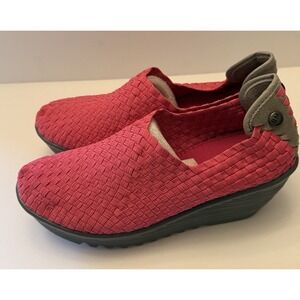 Bernie Mev Gem Wedge Bright Pink Comfort Shoe Womens 36 Size 5-5.5 New